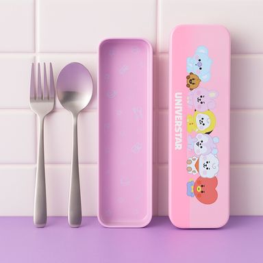 Juego de cubiertos con decoración magnética de la colección bt21 baby -  BT21 Baby