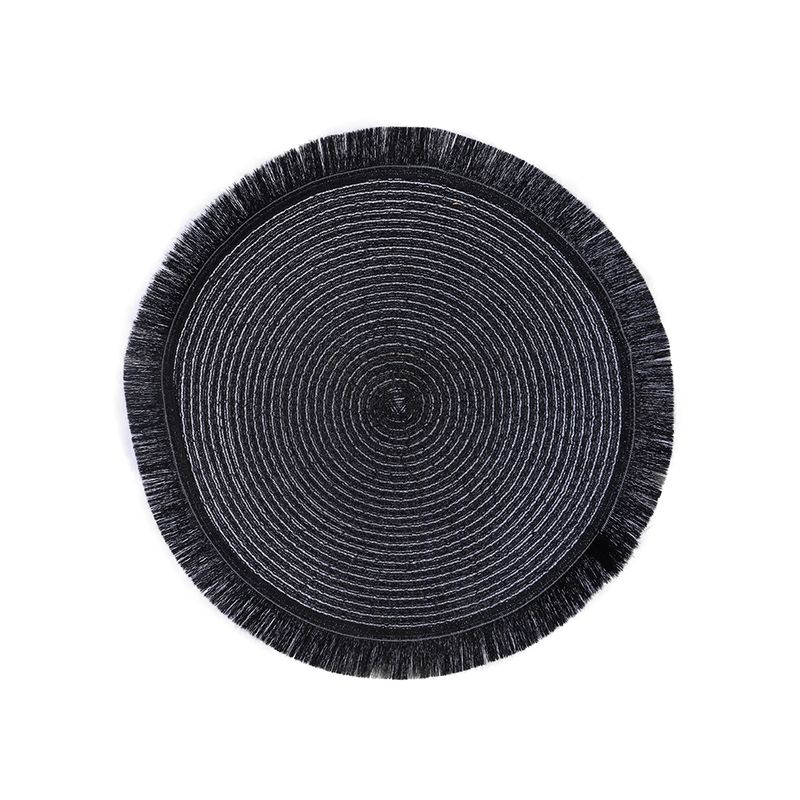 Mantel-individual-miniso-redondo-con-flequillos-negro-Miniso-1-29060