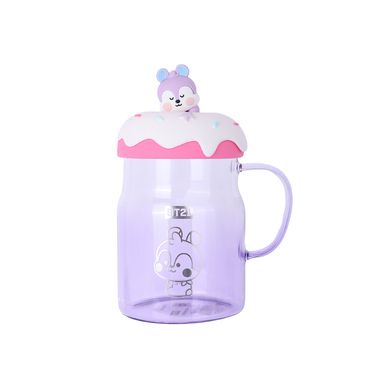 Taza de vidrio con tapa y decoración de bt21 baby mang -  BT21 Baby