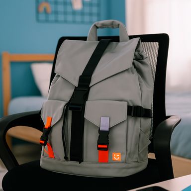 Mochila escolar miniso serie camping 2.0 gris -  Miniso