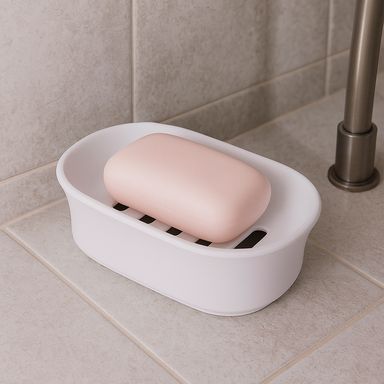 Jabonera de doble capa de estilo sencillo gris -  Miniso