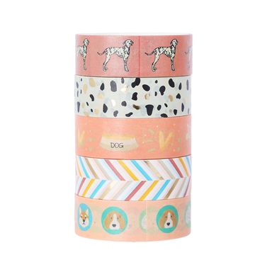 Cinta adhesiva de cachorros 5 rollos pdq serie miniso -  Miniso