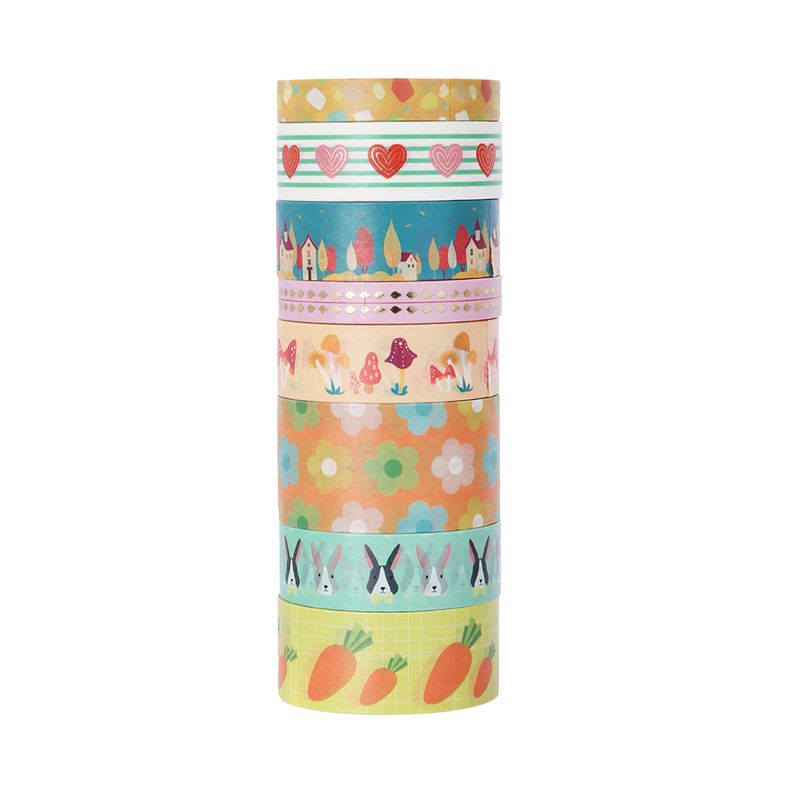 Set-de-cintas-de-estampado-dorado-8-rollos-conejo-pdq-serie-miniso-Miniso-1-29361