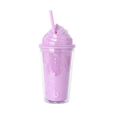 Tomatodo de plástico de color solido con sorbete de 480 ml purpura -  Miniso