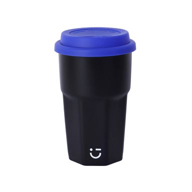 Taza de cerámica de color sólido 3.0 con tapa de 360 ml negra -  Miniso