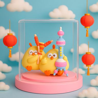 Blindbox con figura dundun city series -  Miniso