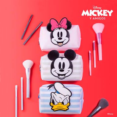 Cosmetiquera cuadrada polka dots minnie mouse rosa - Disney