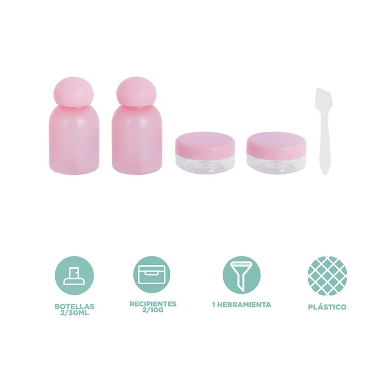Mini-juego-de-botellas-de-viaje-port-tiles-rosas-5-piezas-serie-miniso-Miniso-3-28357