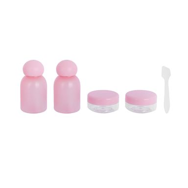 Mini juego de botellas de viaje portátiles rosas 5 piezas serie miniso -  Miniso