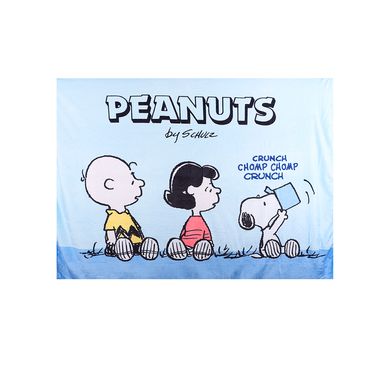 Manta colección snoopy amigos crunch chomp azul 152cm x 127cm -  Snoopy