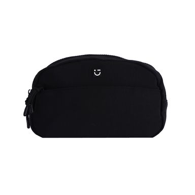 Cosmetiquera nylon con cierre enfrente negro -  Miniso