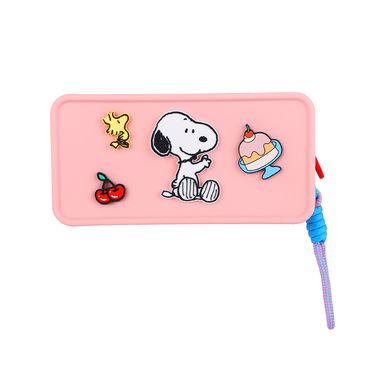 Cosmetiquera snoopy silicon cuadrada rosa -  Snoopy Colorfull