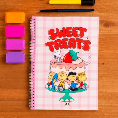 Cuaderno a4 con alambre 60 hojas serie snoopy -  Snoopy