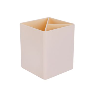 Organizador de plástico portalápices con 3 compartimentos beige -  Miniso