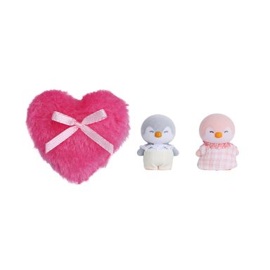 Set para jugar de peluche flocking juego de 2 piezas gris y rosa serie mini family -  Mini Family