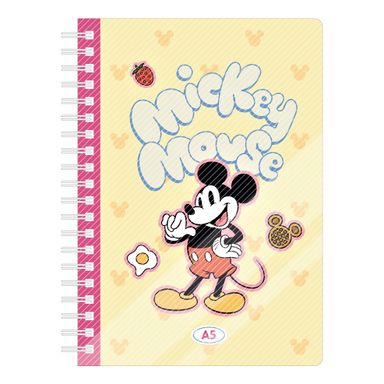 Cuaderno a5 encuadernado con alambre 80 hojas serie mickey mouse disney -  Disney