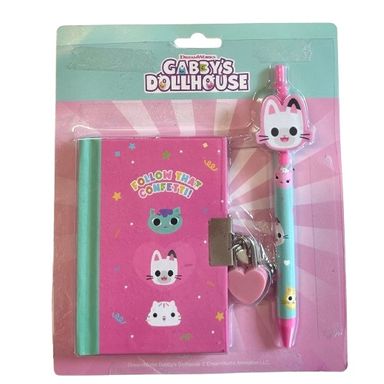 Libros de tapa dura con cerradura de la colección de fiesta de cumpleaños de gabby's dollhouse 64 hojas -  Gabby'S Dollhouse