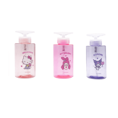 Botella dispensadora de plástico con bomba de empuje personajes de sanrio 200 ml colores mixtos -  Sanrio