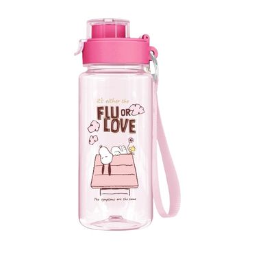 Botella de plástico snoopy collection con sorbete y correa de 640 ml rosa -  Snoopy