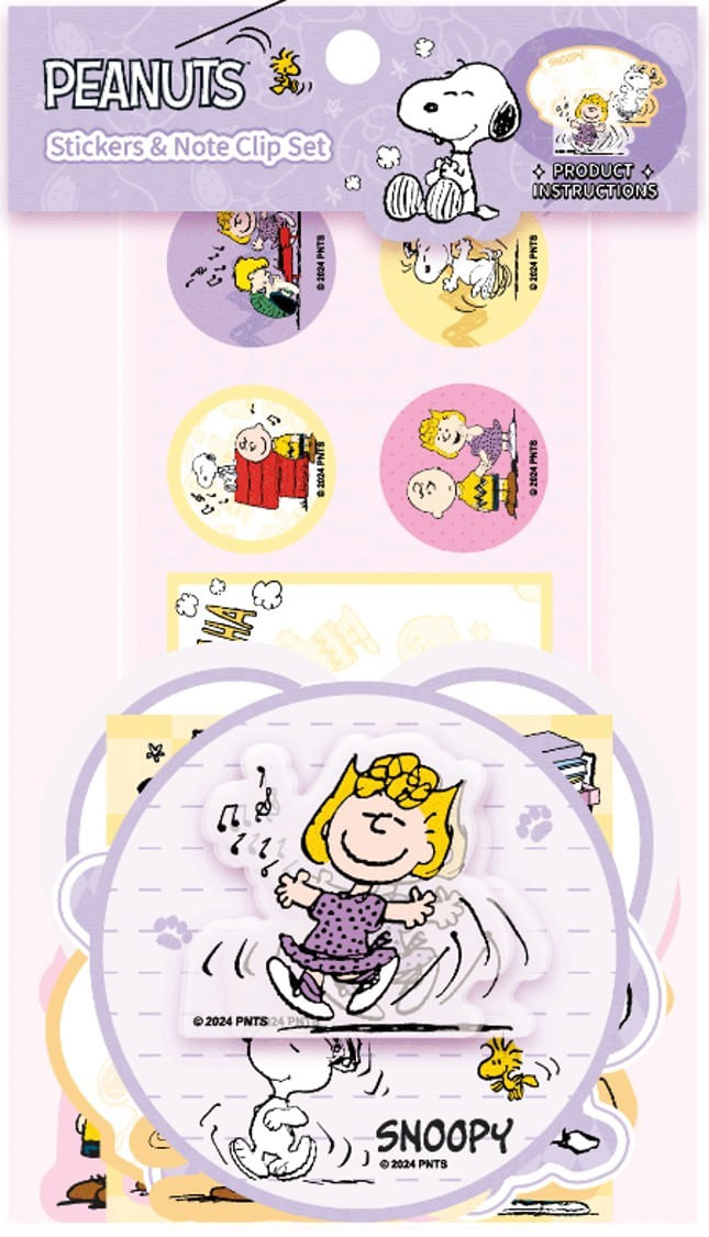 Set-de-clips-y-stickers-morado-serie-snoopy-Snoopy-1-29099