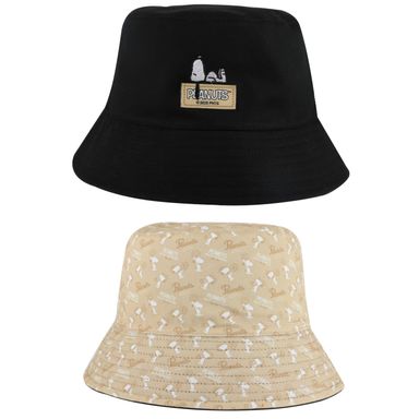 Sombrero de cubo colección snoopy doble vista negro -  Snoopy