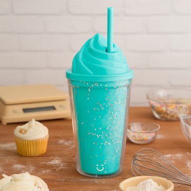 Tomatodo de plástico de color solido con sorbete de 480 ml verde -  Miniso