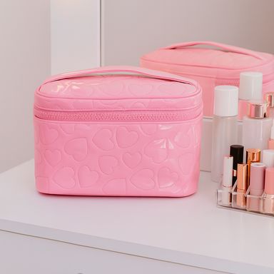 Cosmetiquera neceser relieve corazon rosa -  Miniso