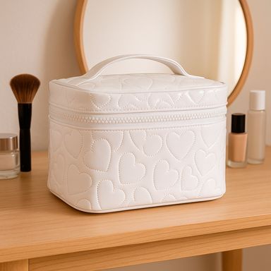Cosmetiquera neceser relieve corazon blanco -  Miniso