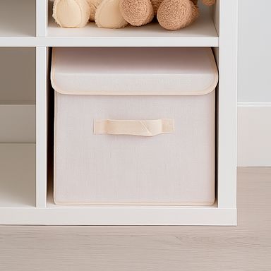 Organizador de tela de lino sintético con tapa grande beige -  Miniso