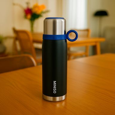 Tomatodo de doble pared de color sólido 3.0 de 600 ml negra -  Miniso