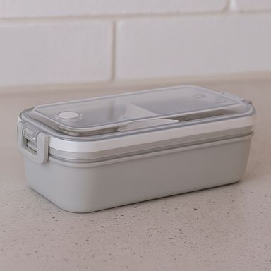 Taper para alimentos graceful series con 2 compartimentos 450 ml gris -  Miniso