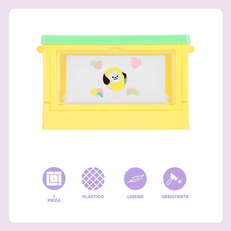 Mini-organizador-de-pl-stico-plegable-con-puerta-lateral-bt21-collection-chimmy-12cm-x-8-2cm-x-7-3cm-BT21-Baby-3-30083