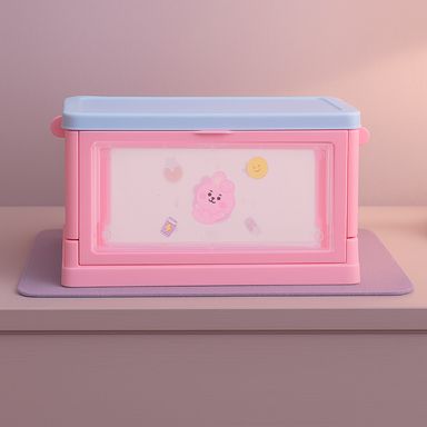 Mini organizador de plástico plegable con puerta lateral bt21 collection cooky 12cm x 8.2cm x 7.3cm - BT21 Baby