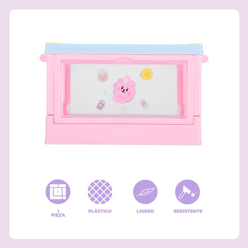 Mini-organizador-de-pl-stico-plegable-con-puerta-lateral-bt21-collection-cooky-12cm-x-8-2cm-x-7-3cm-BT21-Baby-3-30086