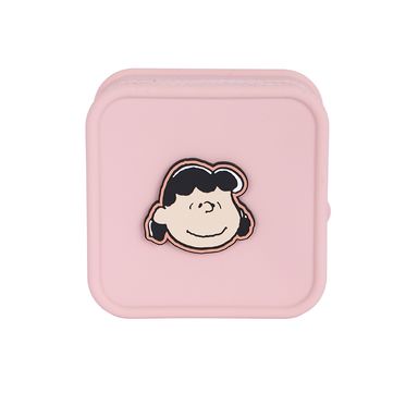 Monedero cuadrado silicon rosa -  Snoopy