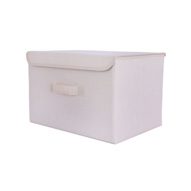 Organizador de tela de lino sintético con tapa grande beige -  Miniso