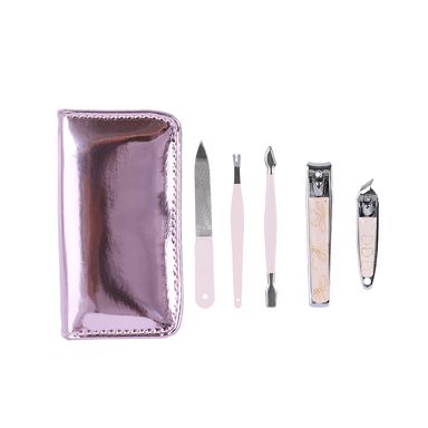 Set de 5 piezas para manicure con bolsa de almacenaje brillante -  Serie Shiny Pink