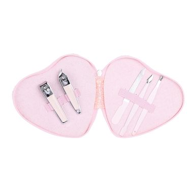 Set de 5 piezas para manicure con bolsa de almacenaje con brillos -  Serie Shiny Pink