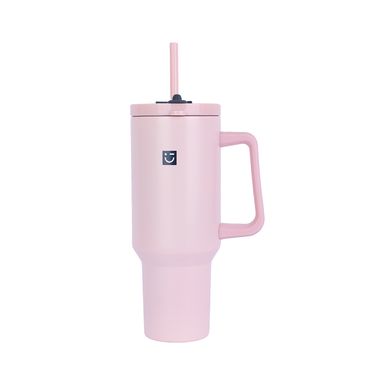 Tomatodo de acero de doble pared con asa y sorbete de la serie dopamine de 1200 ml (rosa) -  Miniso