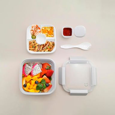 Taper ensaladas graceful series de 2 compartimentos 11 L gris -  Miniso