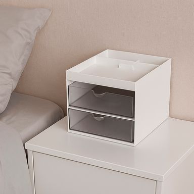 Organizador de plástico de doble capa gray series gris claro -  Silver Gray