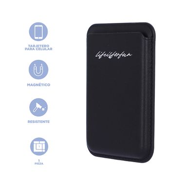 Portatarjetas magnético para teléfono de la serie life is for fun (negro) -  Miniso