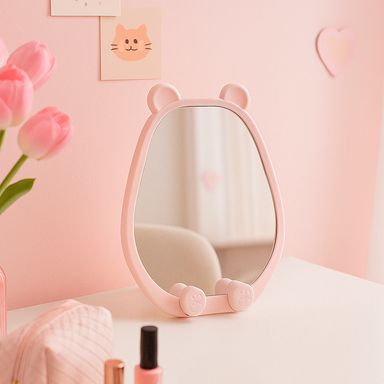 Espejo de mesa con osito con soporte para teléfono -  Miniso