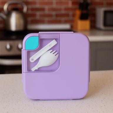 Taper para alimentos con compartimentos cuadrados dreamy series 1100 ml morado y verde -  Miniso