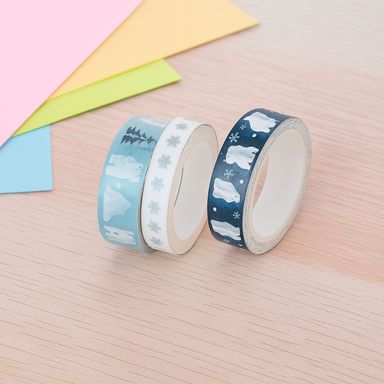 Set de rollo adhesivo de oso polar little bear series 10mm/15/mm/20mm 3 pzas -  Miniso