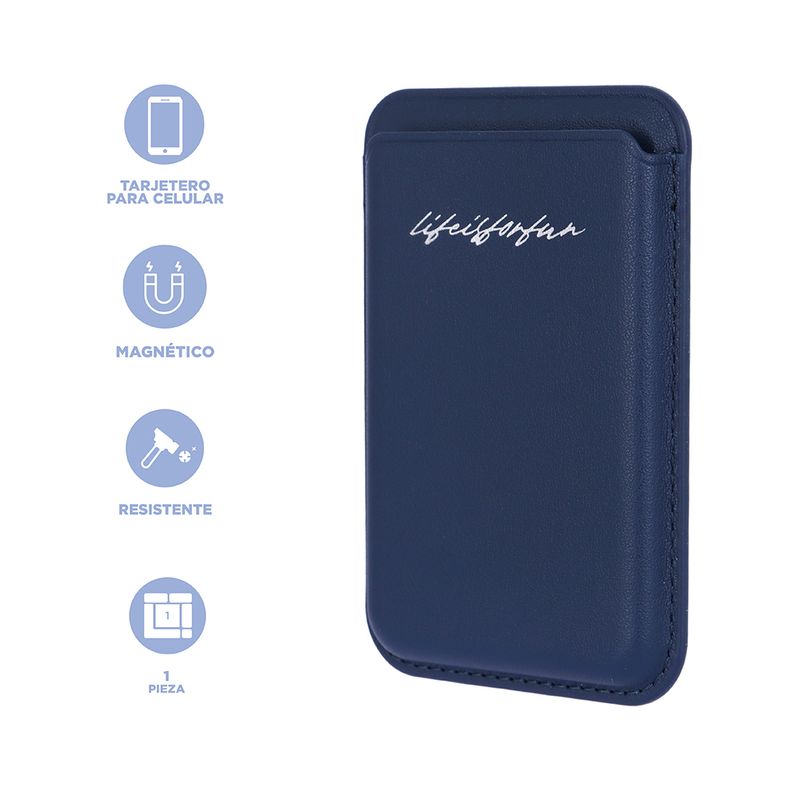 Portatarjetas-magn-tico-para-tel-fono-de-la-serie-life-is-for-fun-azul-Miniso-3-29491