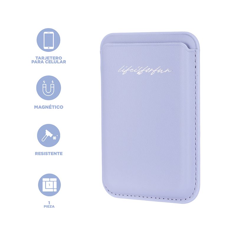 Portatarjetas-magn-tico-para-tel-fono-de-la-serie-life-is-for-fun-morado-Miniso-4-29493