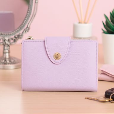 Cartera para mujer miniso bi-fold cierre lila -  Miniso