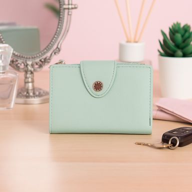 Cartera para mujer miniso bi-fold cierre verde -  Miniso