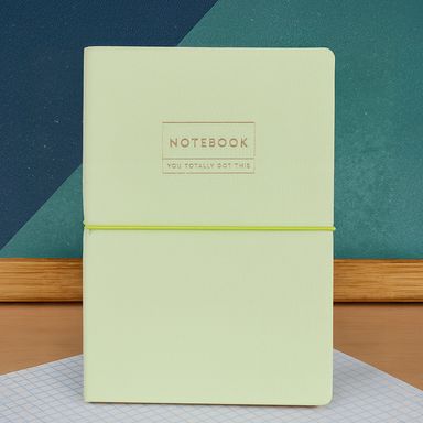 Libretas y cuadernos a5 de tapas duras de pu con banda 80 hojas serie lime -  Miniso